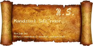 Mandzsul Sándor névjegykártya