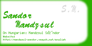 sandor mandzsul business card